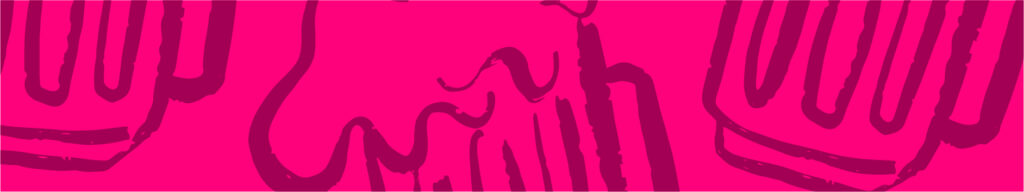 Bannière illustration de bières en fushia et violet